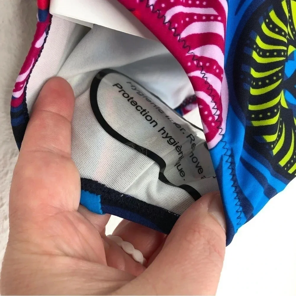 NWT Tea Collection swimsuit Positano blue & pink‎ print one piece 6-12 months